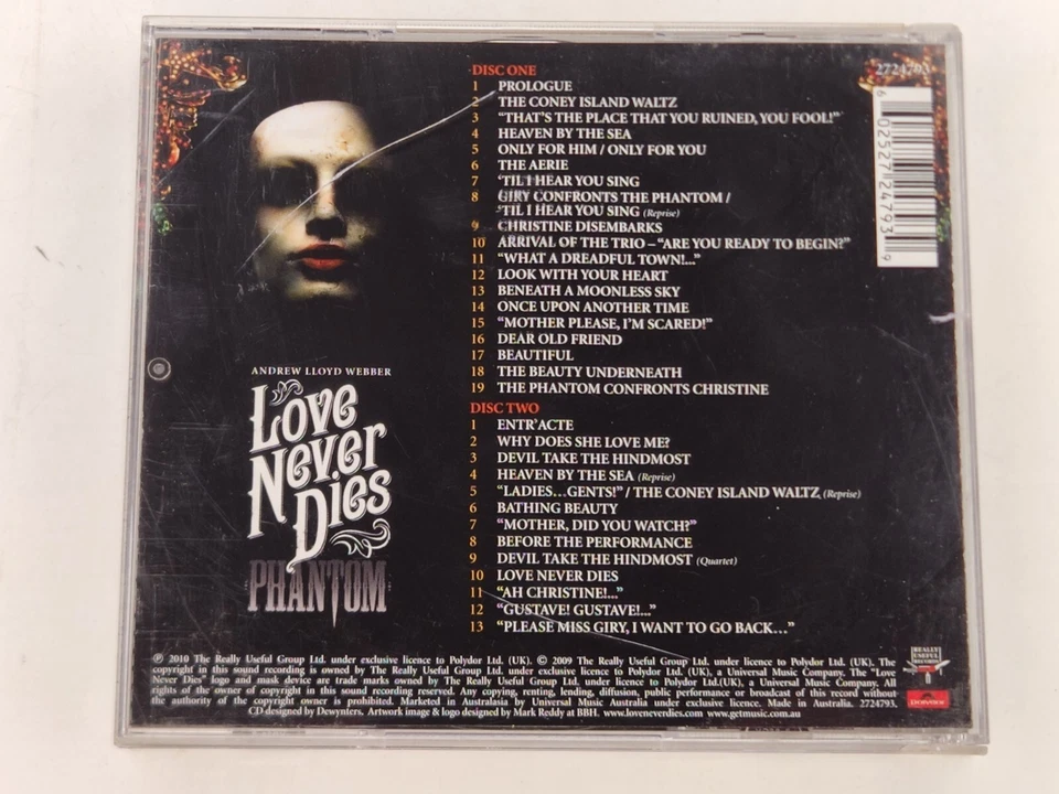 Andrew Lloyd Webber - Love Never Dies CD 2 Disc 2010 UK 2724793 Phantom - Image 4 of 4