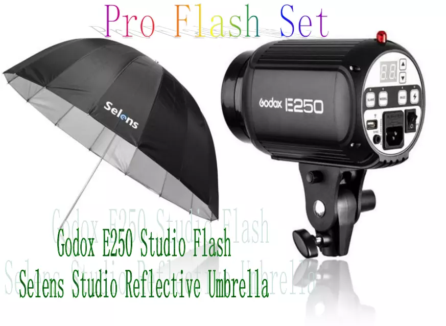 Godox E250 250W Photo Studio Strobe Flash Light Head 51 Reflective Umbrella