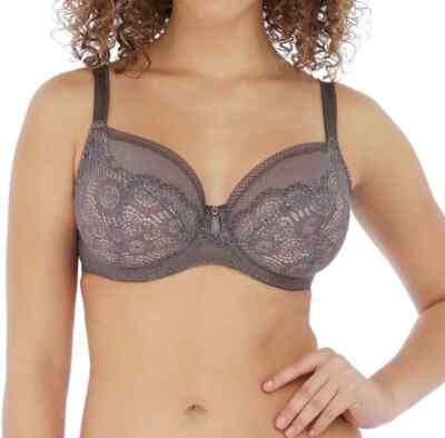 Freya Expression BH Shark Grau 32DD Bügel Ungepolstert Plunge Balconette 5491 Neu