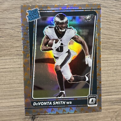 2022 Donruss Optic Devonta Smith Rated Rookie RC Fire Emoji SP EAGLES