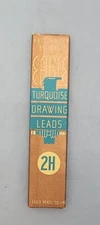 Vintage 1935 Eagle Pencil Co. Turquoise 2H Drawing Leads - Set of 5, Rare Find