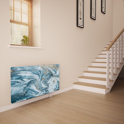 Glasheizkörperabdeckung bedruckt - Liquid Aqua - Made by Premier Range