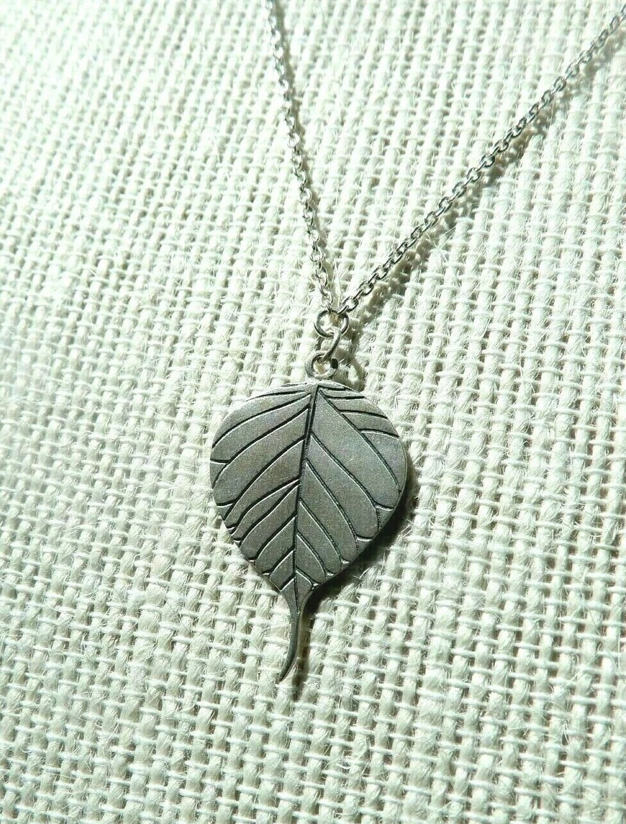 Silver dainty leaf necklace eBay