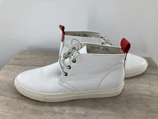 Del Toro Mens 14 Chukka Sneaker High Top Shoe Lace Style 312 White Leather Italy