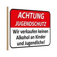 Holzschild 20X30 Cm Achtung Jugendschutz Warnschild Hinweisschild Deko Geschenk