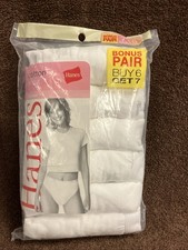 NEW 2006 Hanes Ultra Soft Cotton Briefs Women  s Size 6, 7 Pair Pack, NOS, White