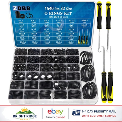 #ad O Ring Assortment Kit with 1540 Pieces for Faucet and Pressure Washer Repairs $43.89