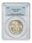 1921 50C Pilgrim PCGS MS64 - Classic Silver Commemorative - Low Mintage Commem