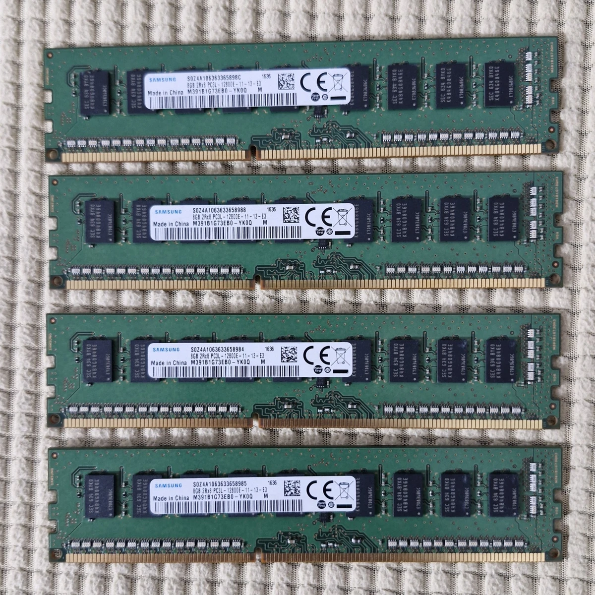 Samsung DDR3 PC3 12800 8GB×4枚セット 計32GB Samsung 8GB 2Rx8 PC3-12800 DDR3 1600 MHz 1.5V Non-ECC DIMM Desktop