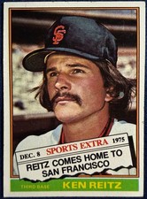 1976 TOPPS TRADED #158T KEN REITZ (SAN FRANCISCO GIANTS) BASEBALL CARD