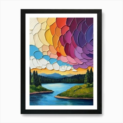 Wolken am Himmel 10 Kunstdruck gerahmt Wandbild Poster Leinwanddruck Bild