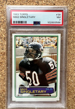 1983 Topps Mike Singletary #38 Rookie PSA 7 Chicago Bears NFL Base Set Card. rookie card picture