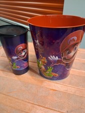 AMC Popcorn Bucket With Soda Cup Lid (Straw) Movie Theater Super Mario 2026 New 