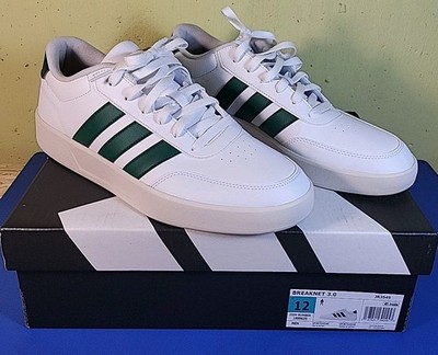 Adidas Breaknet 3.0 Men's Size 12 White Green Low Top Court Style Shoes JR3549