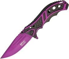 MTech Spring Assist Folding Knife Purple Straight Edge Blade - MT-A907PE
