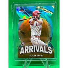 2024 Topps Finest Arrivals #A-12 Nolan Schanuel Gold /50 Los Angeles Angels RC