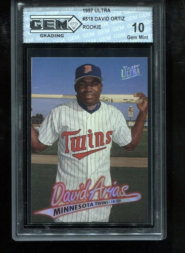 David Ortiz Rookie 1997 Fleer Ultra #518 RC Card HOF Minnesota Twins GEM MINT 10
