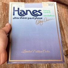 Vtg 80s Hanes Pantyhose Oleg Cassini Sheer 710 DUSTY BLUE Size C 1983 Sandalfoot