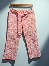 Lilly Pulitzer Pants Pink White Floral Stretch Button Zip Closure Women  s Size 2