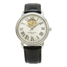 FREDERIQUE CONSTANT Classic Heart Beat Watch with See-Through Back, Silver Dial,
