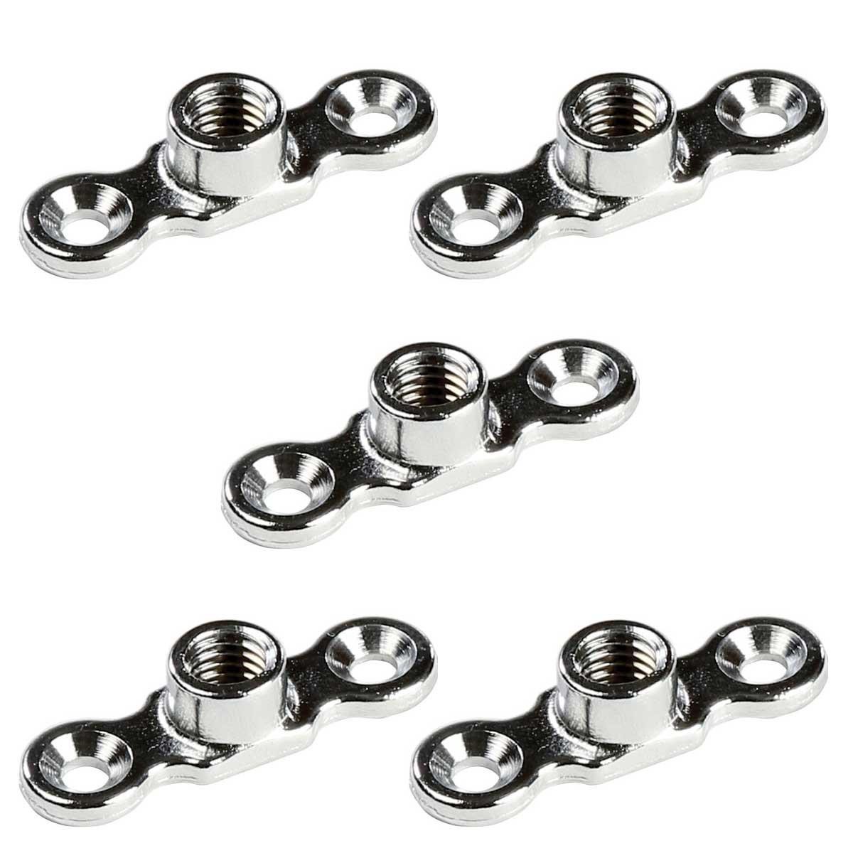 5 x Female Back Plate For Munsen Rings Chrome M10 Thread Wall Bracket