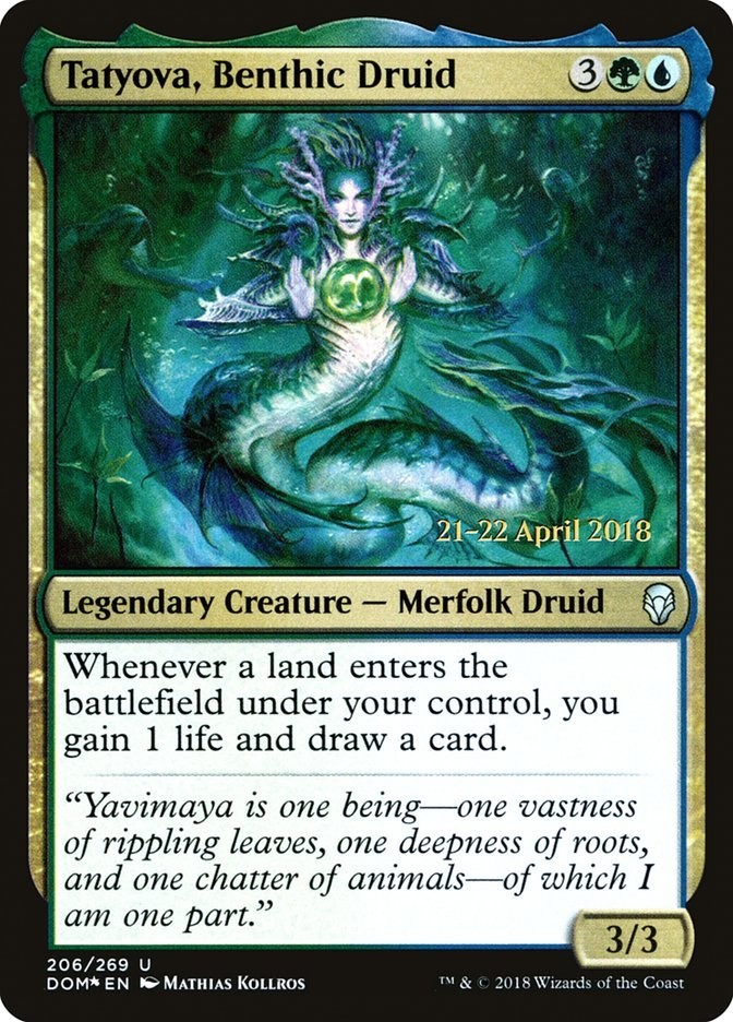 1x Tatyova, Benthic Druid - Foil - Prerelease Promo Light Play MTG Magic - Kid I