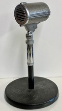 Vintage 1940's Gray Astatic DN-H2 Mic 12" Radio Microphone w/ Black Stand Base