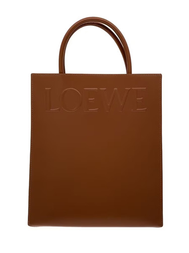 Loewe Sleek Calf Standard A4 Tote Leather BRW Unisex Bag #SSB1318