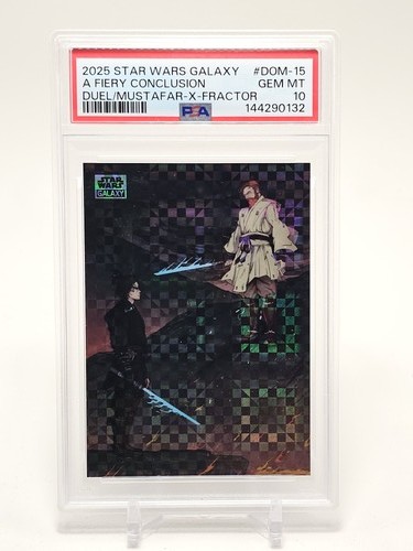 A FIERY CONCLUSION 2025 TOPPS STAR WARS CHROME GALAXY X-FRACTOR PSA 10 Q4920