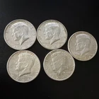 1964 Kennedy Half Dollar Silver Coins Lot of 5