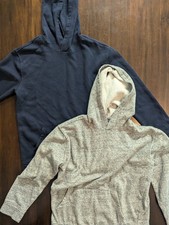 Two Set of Boys XXL 18 Old Navy Hoodies Heather Gray/Navy Blue Pre-Owned