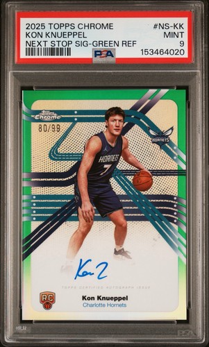 Kon Knueppel [Green Refractor] #NS-KK 2025 Topps Chrome Next Stop Signature card