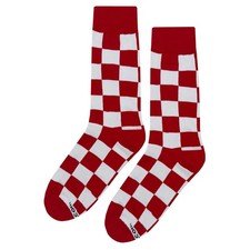 NWT Red White Checker Dress Socks Novelty Men 8-12 Crazy Fun Sockfly