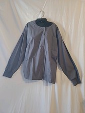 New Delta Scrub Jacket Unisex Medium Slate Gray Snaps Long Sleeve Pockets...