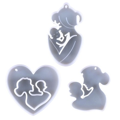 3 STÜCKE Silikon Safe DIY Formen Muttertag Keychain Formen Key Anhängerformen