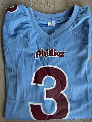 Philadelphia Phillies Bryce Harper #3 Blue Jersey MLB Unisex YOUTH SMALL