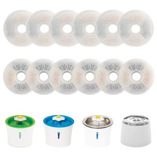 12 Pack Cat Water Fountain Filters for Catit, Triple Action Replacement Filte...