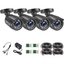 ZOSI 4Pack 1080p HD-TVI Home Security Camera Night Version Surveillance CCTV Kit