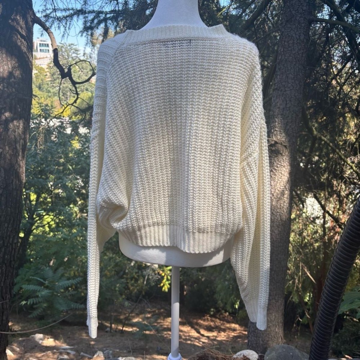 SHEIN Cream Knit Sweater View 3