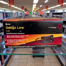 New in box Vintage Tech AT T Design Line 140 Graphite Corded Landline Telephone