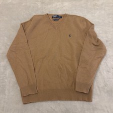 Polo Ralph Lauren V-Neck Jumper/Pullover Classic Style Brown Size Large