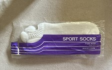 VTG Socks 80's / 90s Pom Pom 9-11 White NOS Orlon Acrylic Nylon Mervyn s Brand