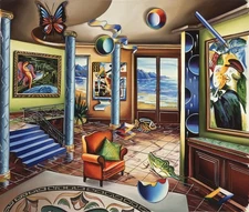 Alexander Astahov- Original Giclee on Canvas "Homage to Chagall"