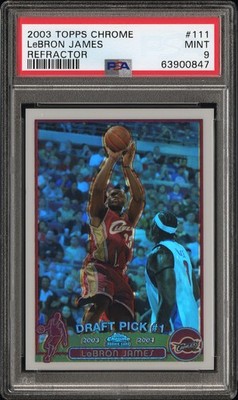 2003 TOPPS CHROME REFRACTOR #111 LEBRON JAMES ROOKIE RC PSA 9 | eBay