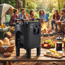 10 L Insulated Beverage Dispenser with Handles and Two-Stage Faucet