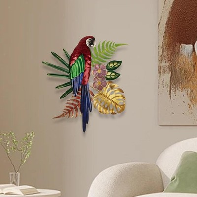 2D Metall Papagei Wandkunst Ornament Modern Kreativ Leben Leben Lifening A illustriert