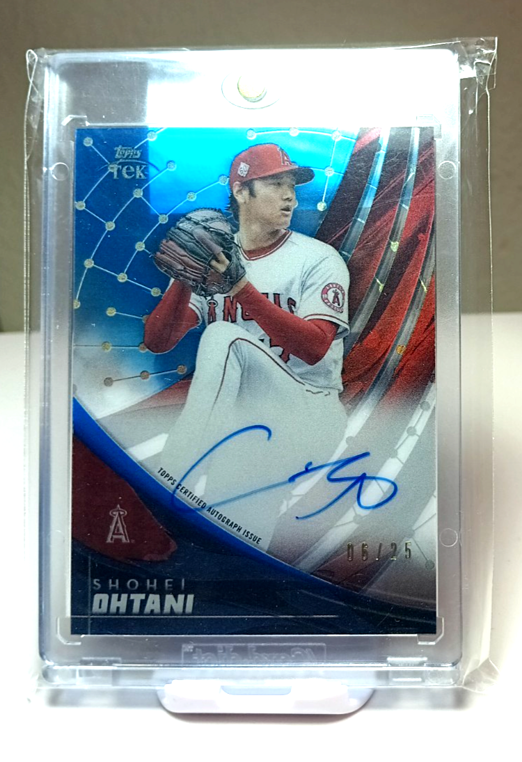 2022 TOPPS CLEARLY AUTHENTIC SHOHEI OHTANI BLUE TEK AUTO /25 ON