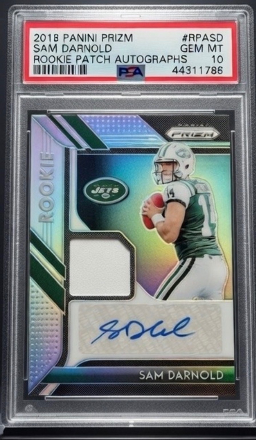 PSA 10 2018 Panini Prizm Sam Darnold Rookie Patch Auto RPA RC Gem Mint