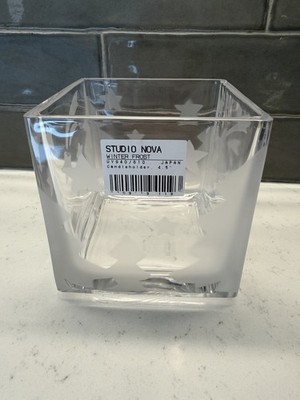 Studio Nova Winter Frost Candle Holder   4.5  Cube   Mikasa Japan, Never Used