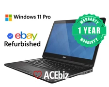 Dell i7 Windows 11 pro Latitude Laptop Computer 12" 8GB 256GB SSD WiFi BT E7240